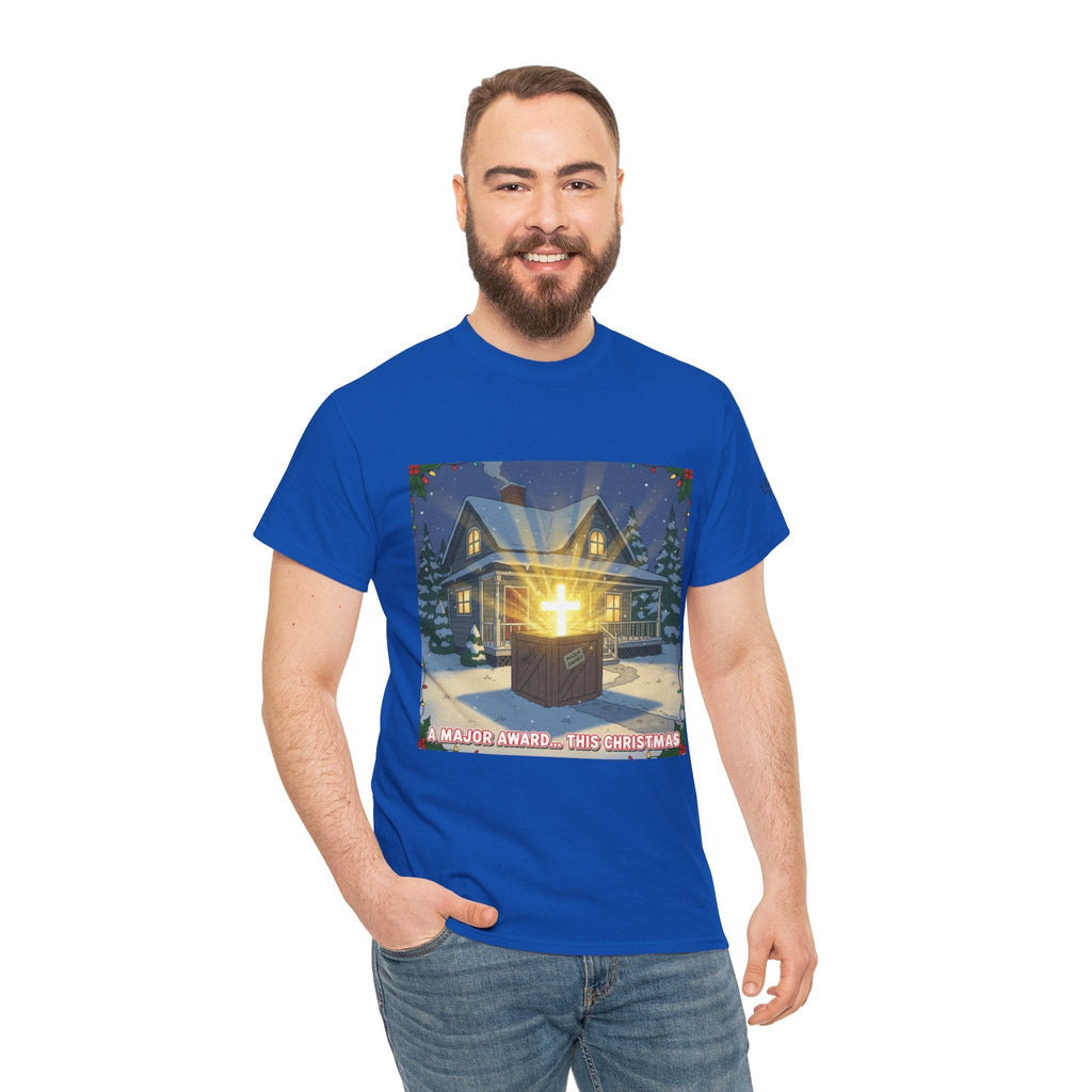 A Major Award This Christmas T-shirt – Fragile Leg Lamp Parody Cross Unboxing Christian T-shirt for Hilarious Faith & Holiday Glow Printify