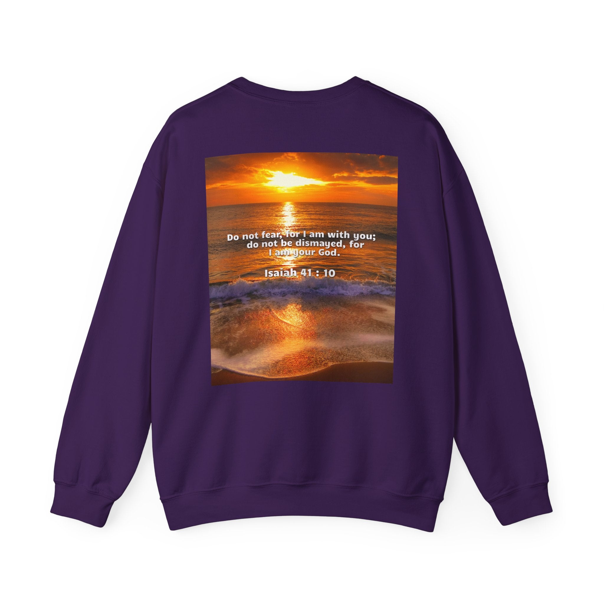Bible Verse Unisex Heavy Blend™ Crewneck Sweatshirt - Isaiah 41 : 10 Printify