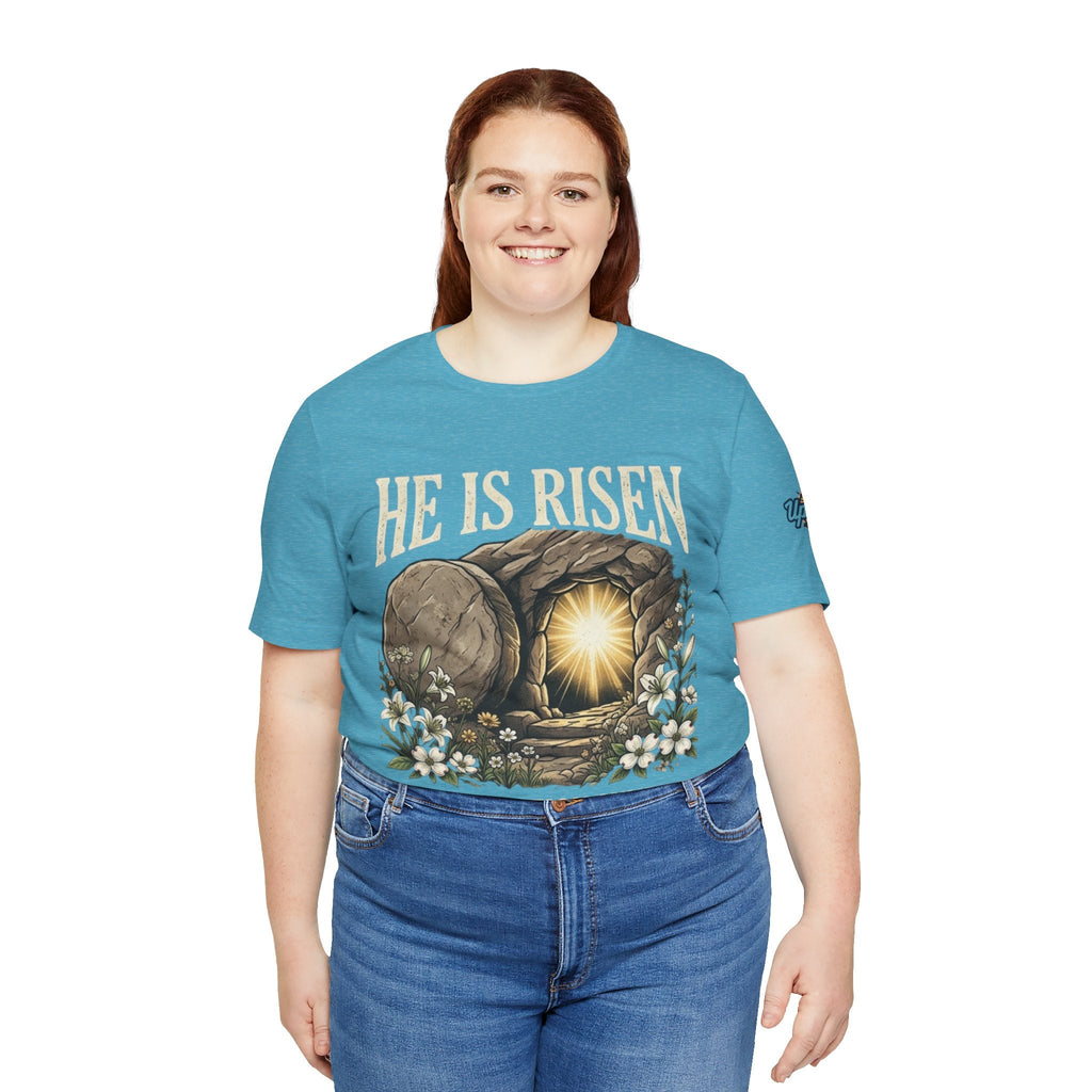 He Is Risen T-Shirt — Jesus Christ Resurrection Easter Tee Printify