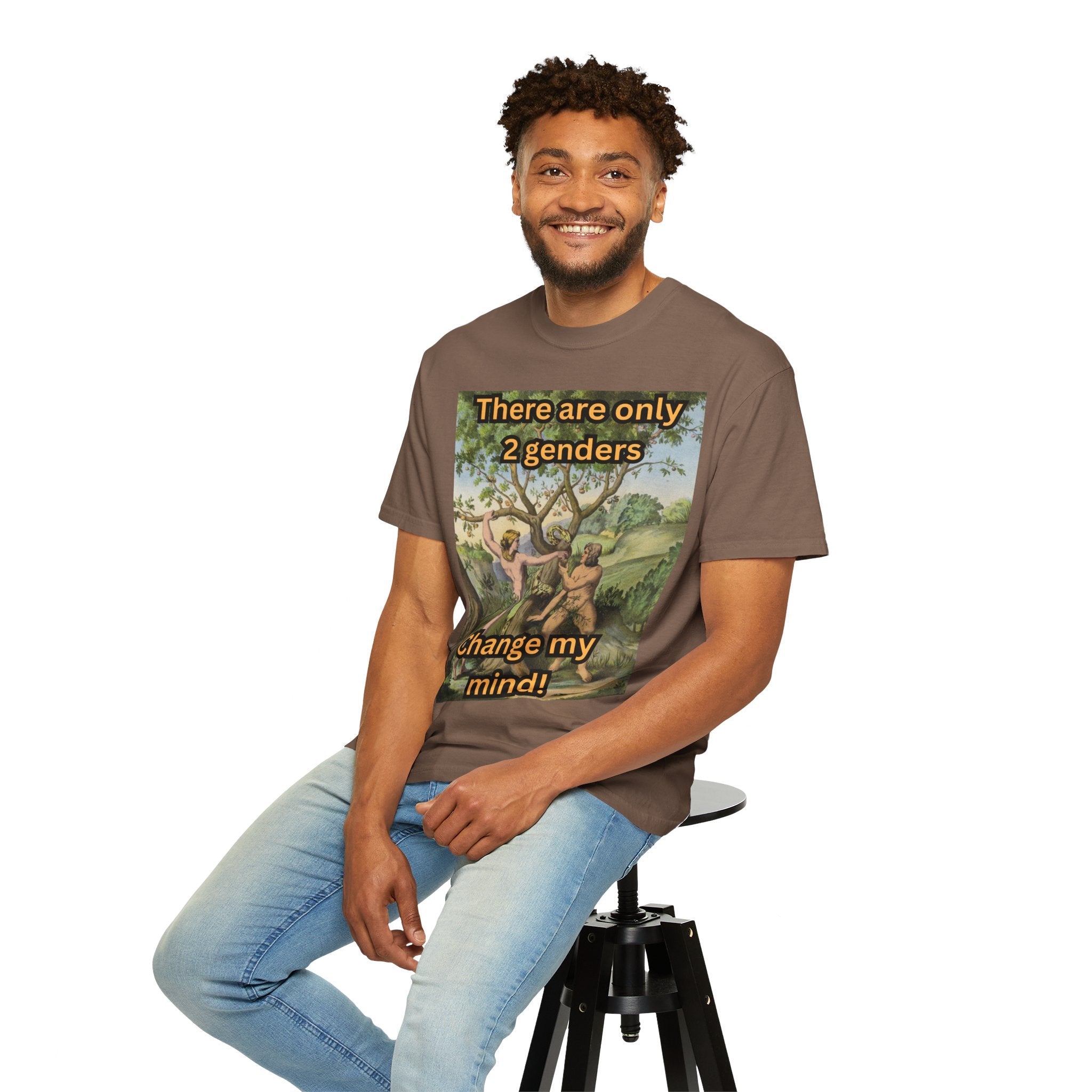 There Are Only 2 Genders T-Shirt – Adam & Eve Cross Christian Tee for Bold Faith Printify