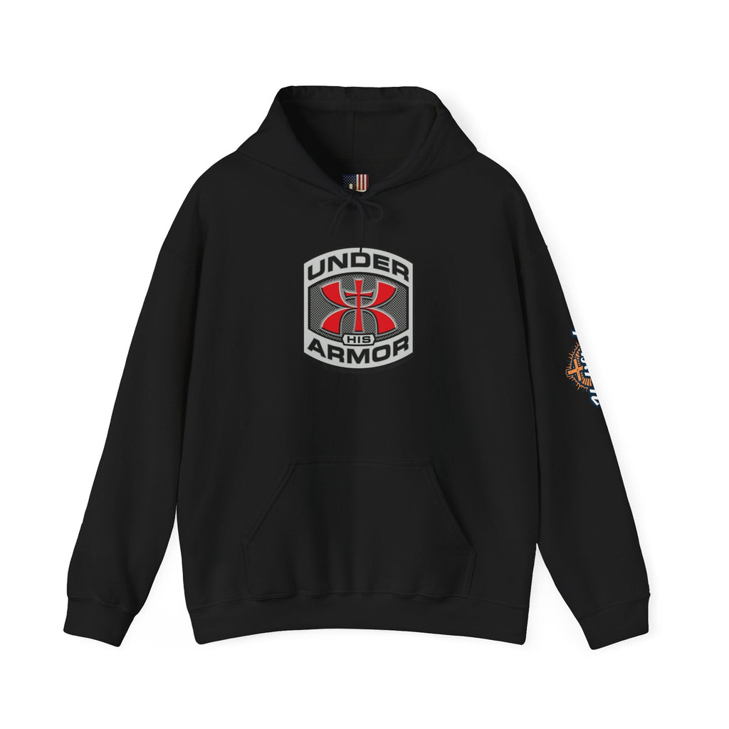 Under Armor Logo Hoodie — Black Athletic Pullover Printify