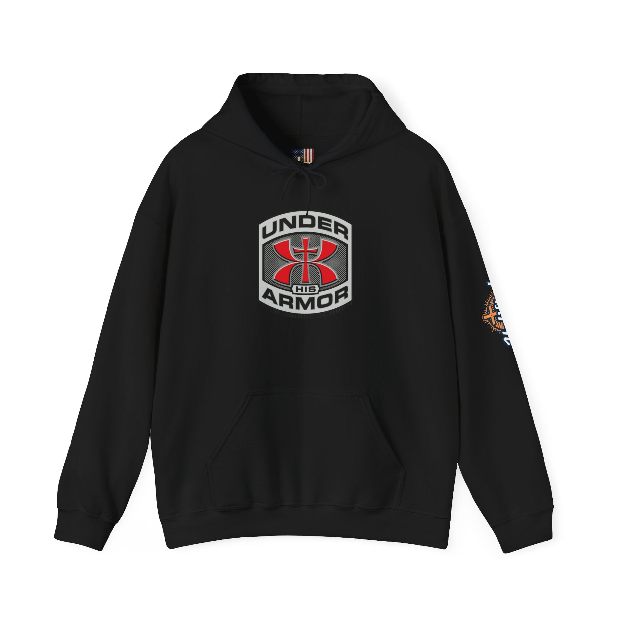 Under Armor Logo Hoodie — Black Athletic Pullover Printify