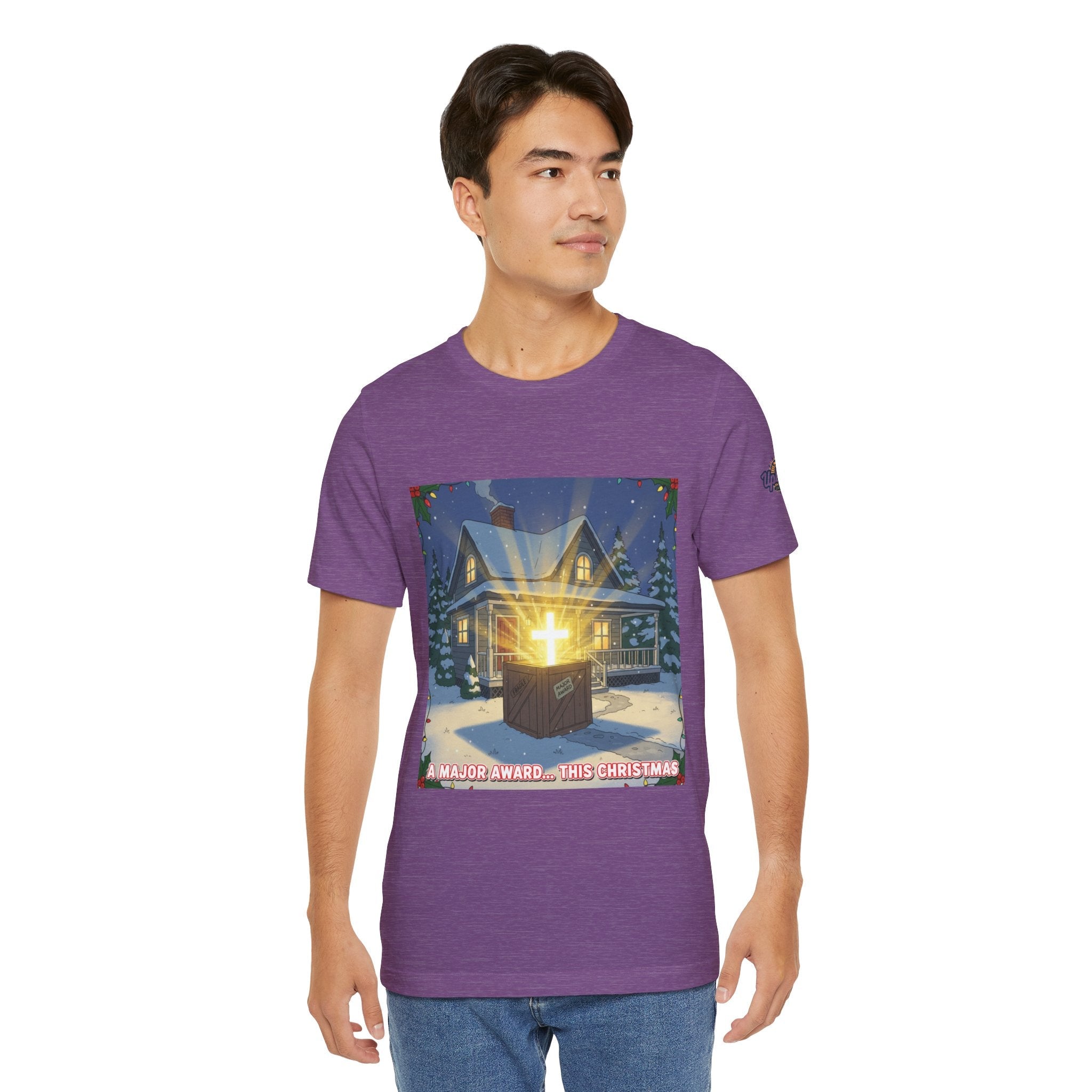 A Major Award This Christmas T-shirt – Fragile Leg Lamp Parody Cross Unboxing Christian T-shirt for Hilarious Faith & Holiday Glow Printify