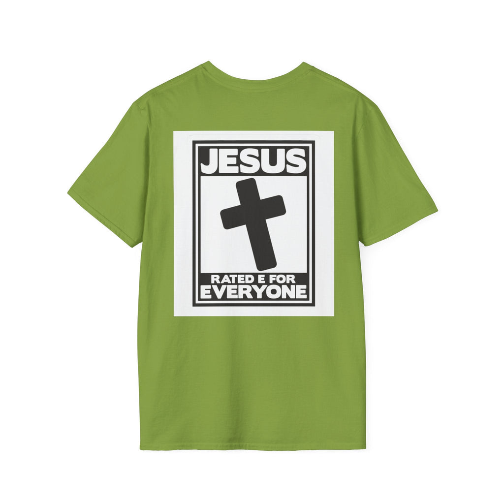 Jesus, Rated E for Everyone T-shirt - Gamer Faith T-shirt - Christian Video Game Parody Printify