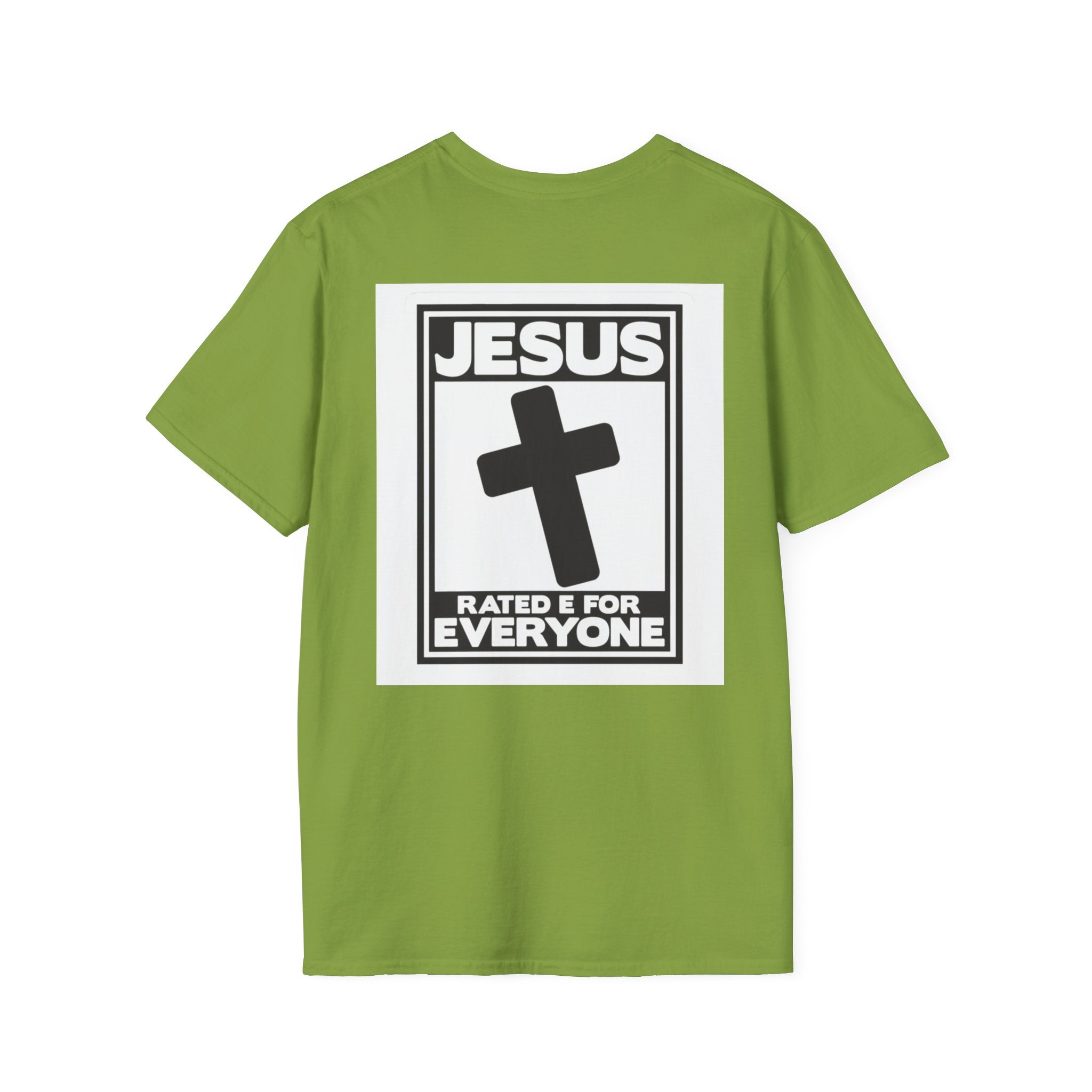 Jesus, Rated E for Everyone T-shirt - Gamer Faith T-shirt - Christian Video Game Parody Printify