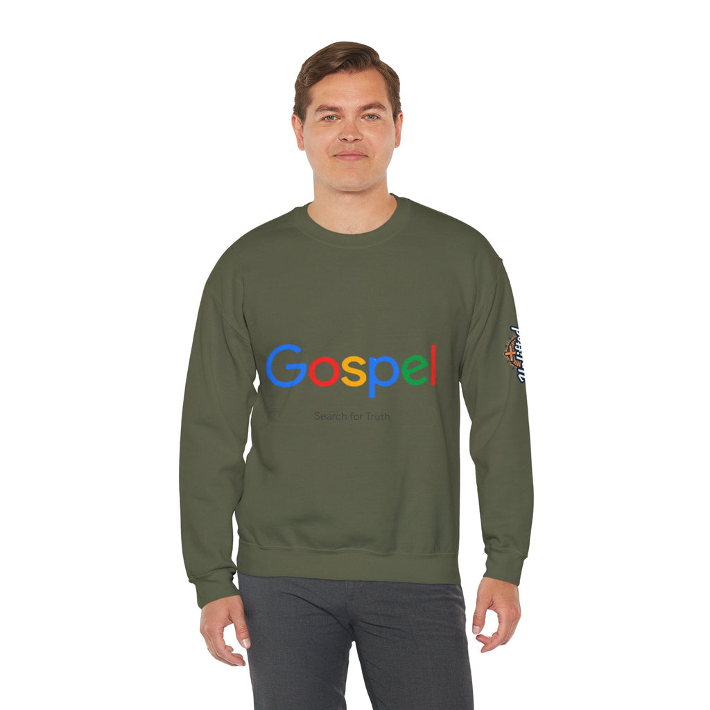 Gospel Graphic Sweatshirt — "Gospel" Colorful Logo Christian Sweatshirt Printify