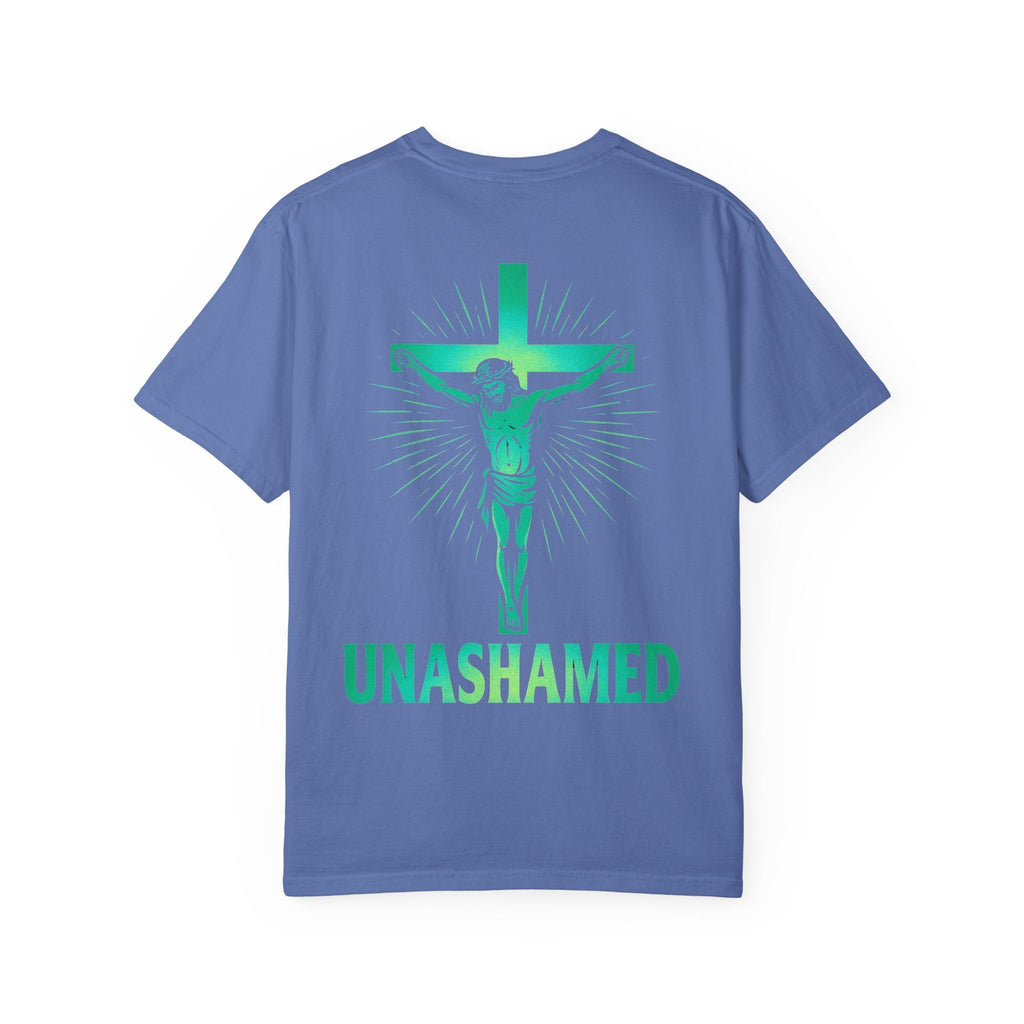 Unashamed T-shirt – Romans 1:16 Crucifixion Christian t-shirt for Bold Unwavering Faith Printify