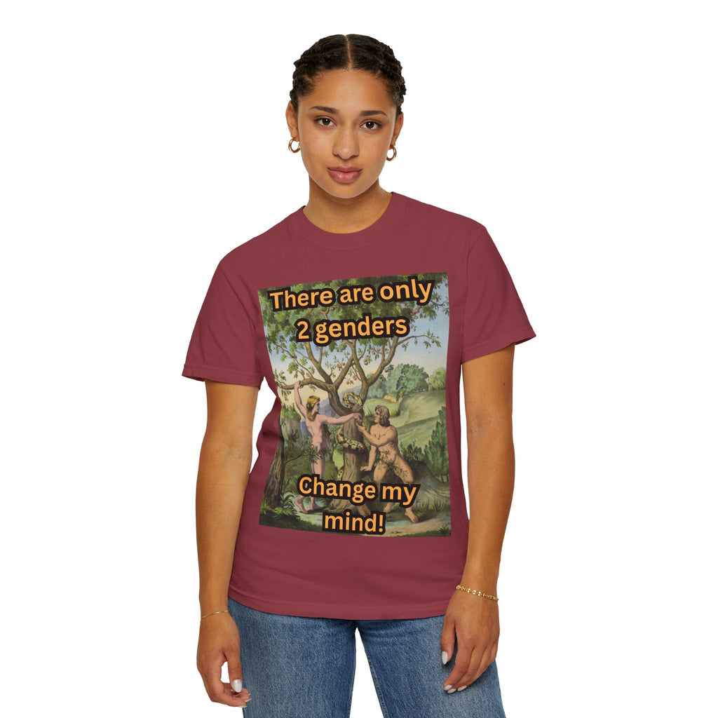There Are Only 2 Genders T-Shirt – Adam & Eve Cross Christian Tee for Bold Faith Printify