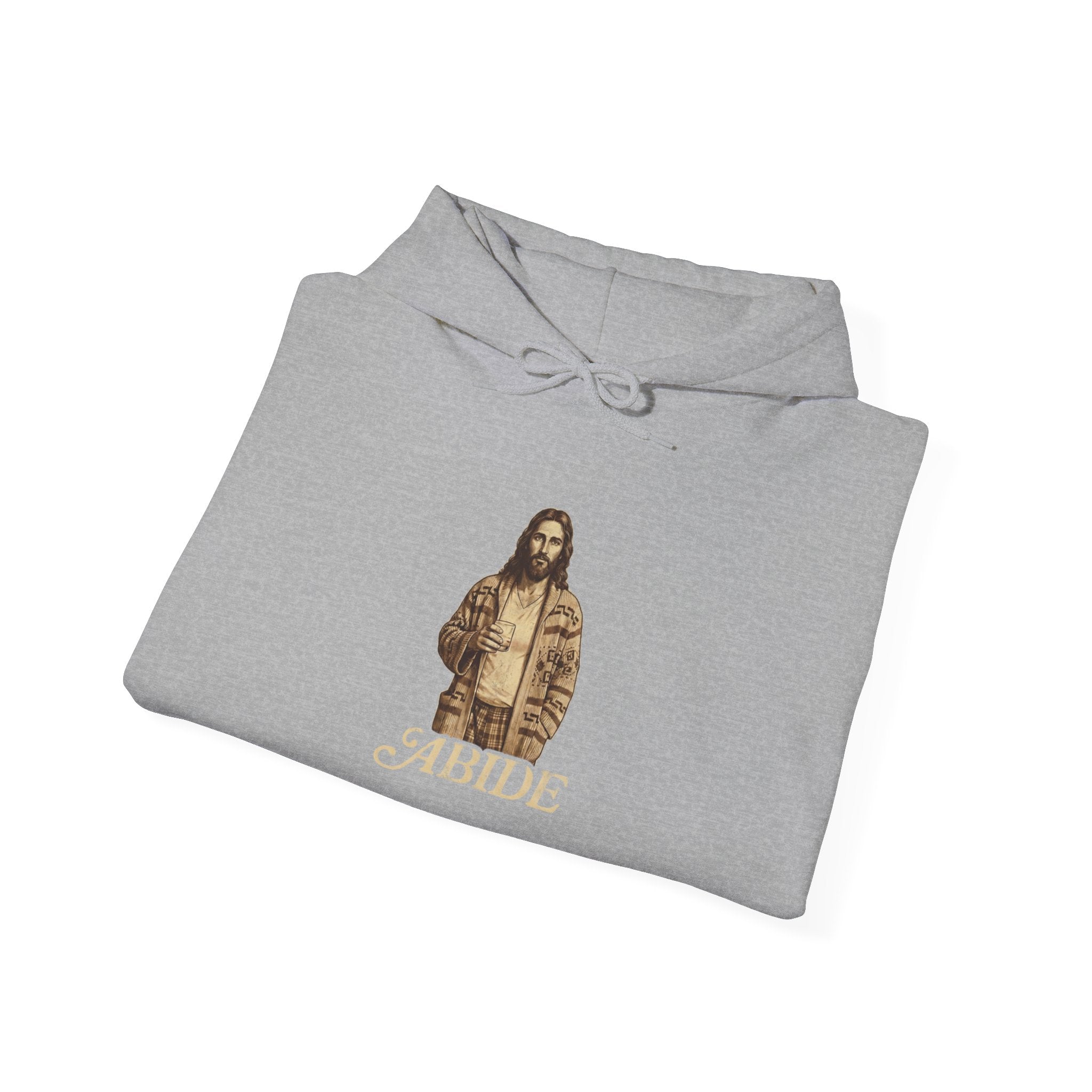 Abide Jesus Hoodie — Vintage 'The Dude' Religious Graphic Hoodie Printify