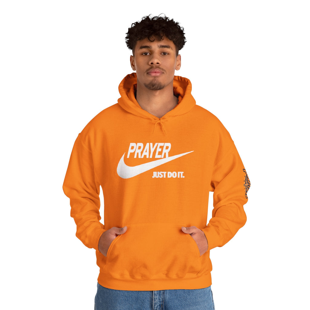 Prayer Just Do It Hoodie - Funny Christian Nike Parody Hoodie - Faith Gear Printify
