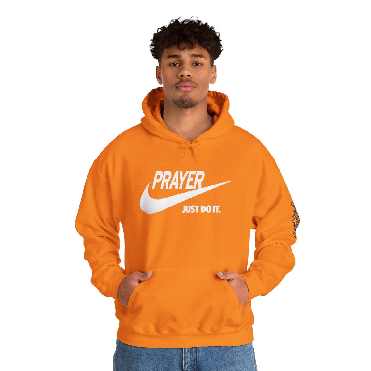 Prayer Just Do It Hoodie - Funny Christian Nike Parody Hoodie - Faith Gear Printify