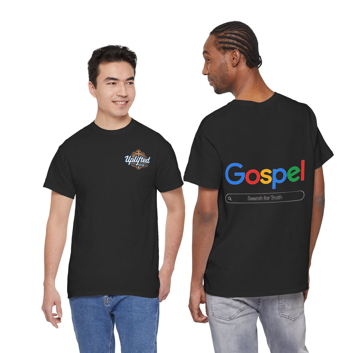 Gospel Graphic Tee — "Gospel" Colorful Logo Christian T-Shirt Printify