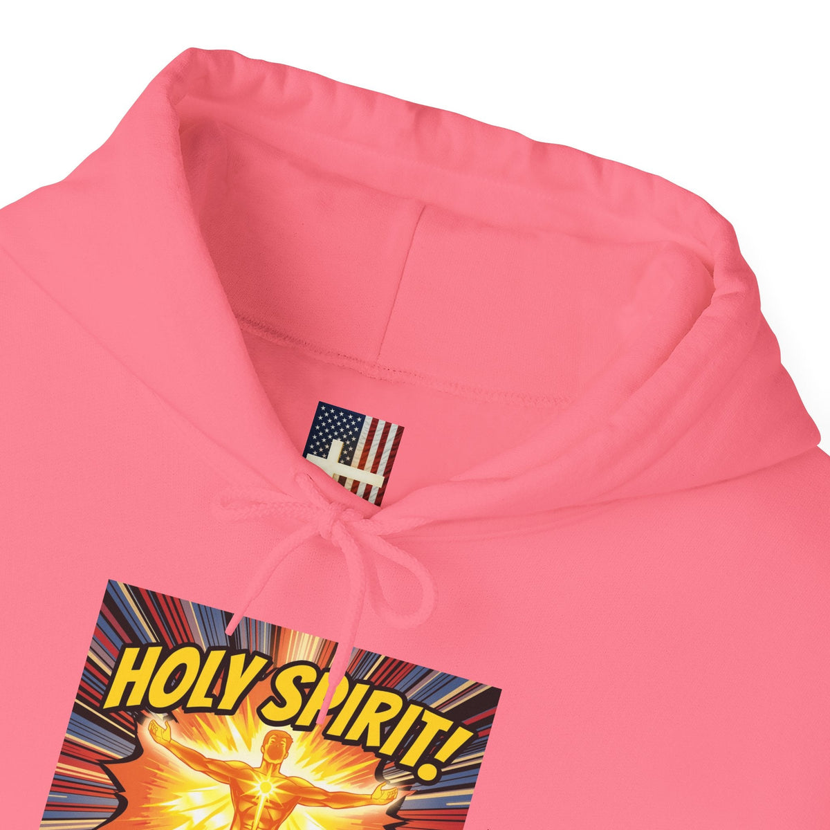 Holy Spirit Activate Hoodie – Superhero Christian Sweatshirt with Vibrant Power-Up Design for Faith-Fueled Boldness Printify