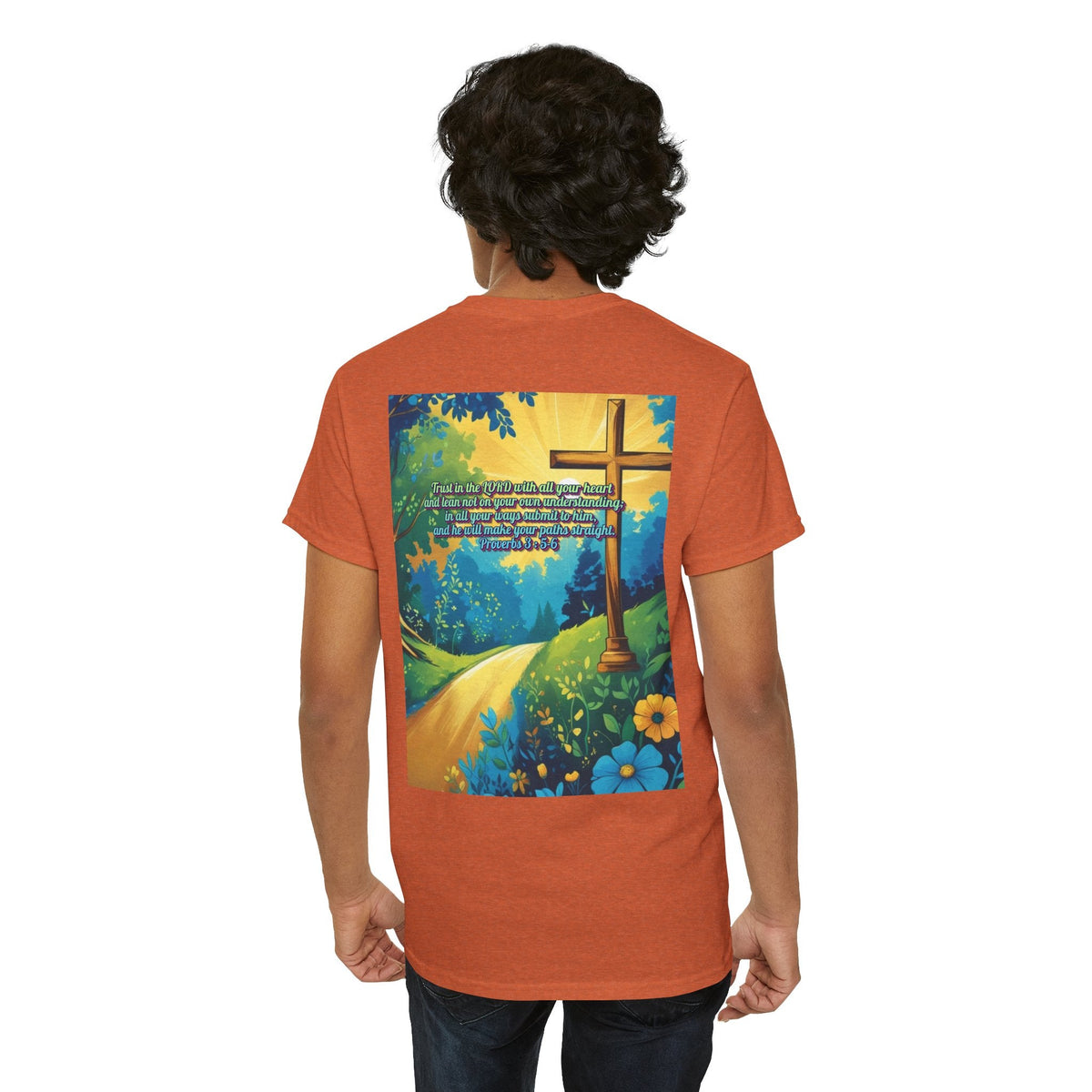 Trust in The Lord Proverbs 3:5-6 Biblical Design Unisex Heavy Cotton Tee Printify