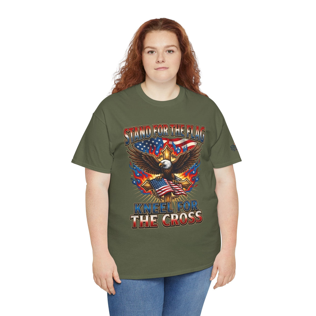 Stand for the Flag Kneel for the Cross T-shirt | Patriotic Eagle T-shirt Printify