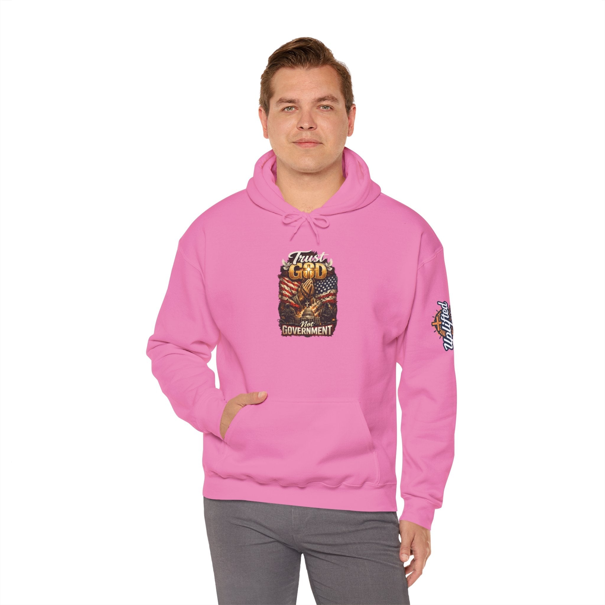 Trust God Not Government Hoodie — Vintage Patriotic Christian Hoodie Printify