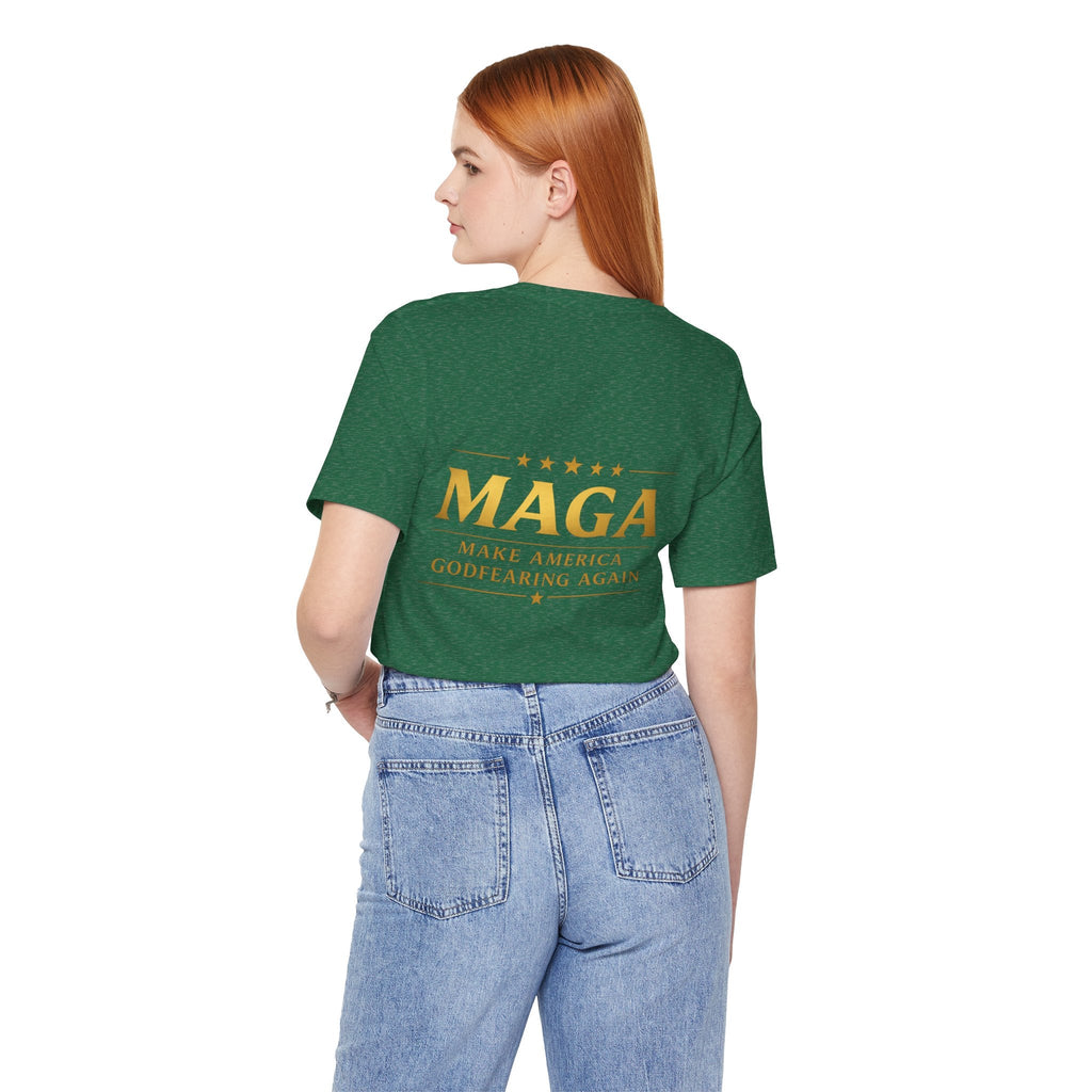 MAGA Gold Letter T-Shirt — "Make America Great Again" Printify