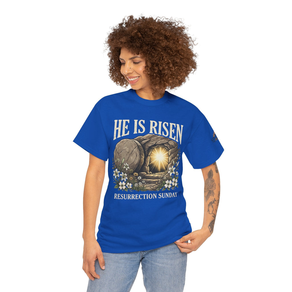 He Is Risen T-Shirt — Jesus Christ Resurrection Easter Tee Printify