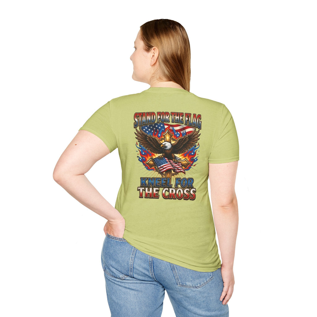 Stand for the Flag Kneel for the Cross T-shirt | Patriotic Eagle T-shirt Printify