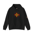 Jesus Ichthys Hoodie – Christian Fish Symbol with Cross & Jesus Inscription Sweatshirt for Eternal Faith & Streetwear Printify