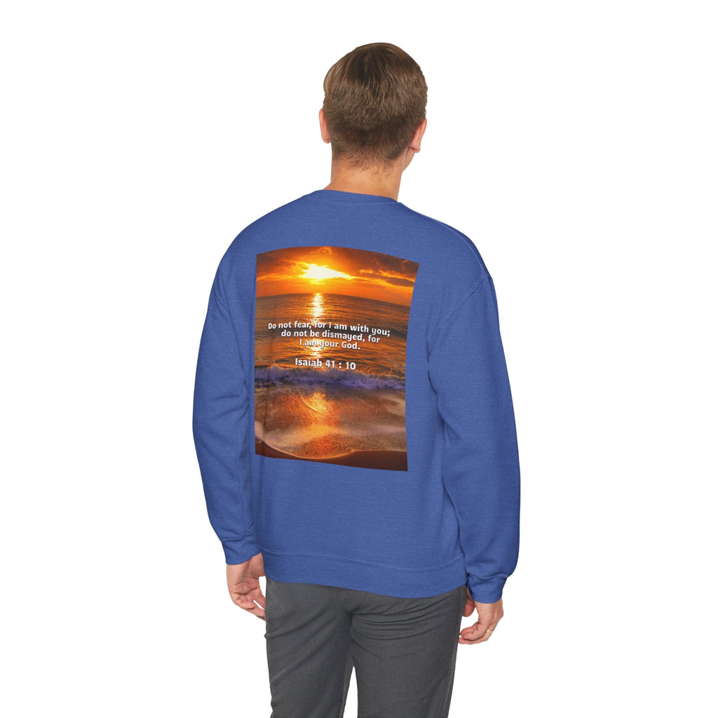 Bible Verse Unisex Heavy Blend™ Crewneck Sweatshirt - Isaiah 41 : 10 Printify