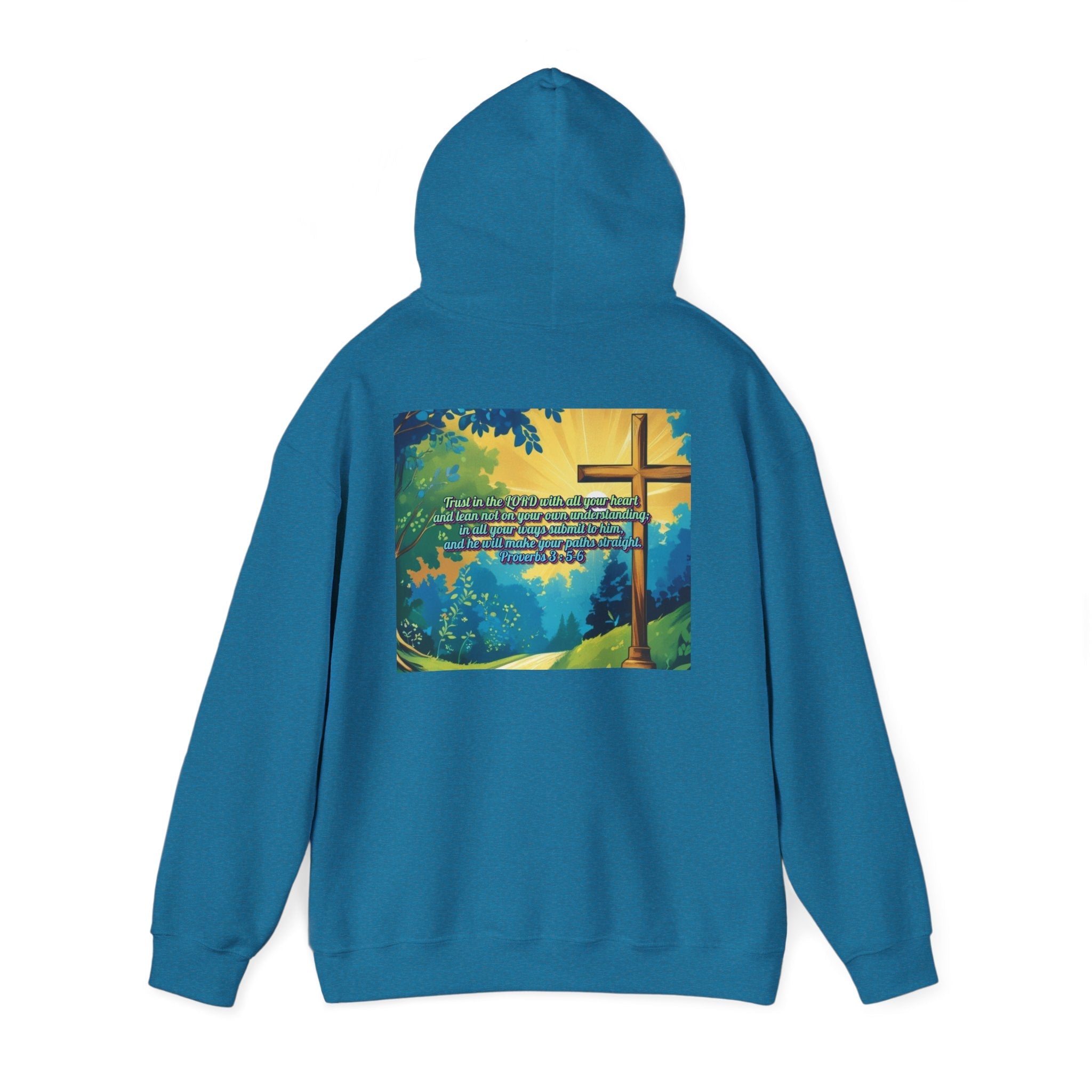 Trust in The Lord Proverbs 3:5-6 Biblical Design Unisex Heavy Blend™ Hooded Sweatshirt Printify
