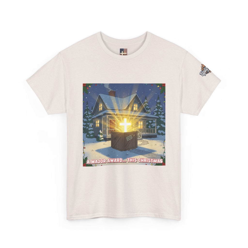 A Major Award This Christmas T-shirt – Fragile Leg Lamp Parody Cross Unboxing Christian T-shirt for Hilarious Faith & Holiday Glow Printify