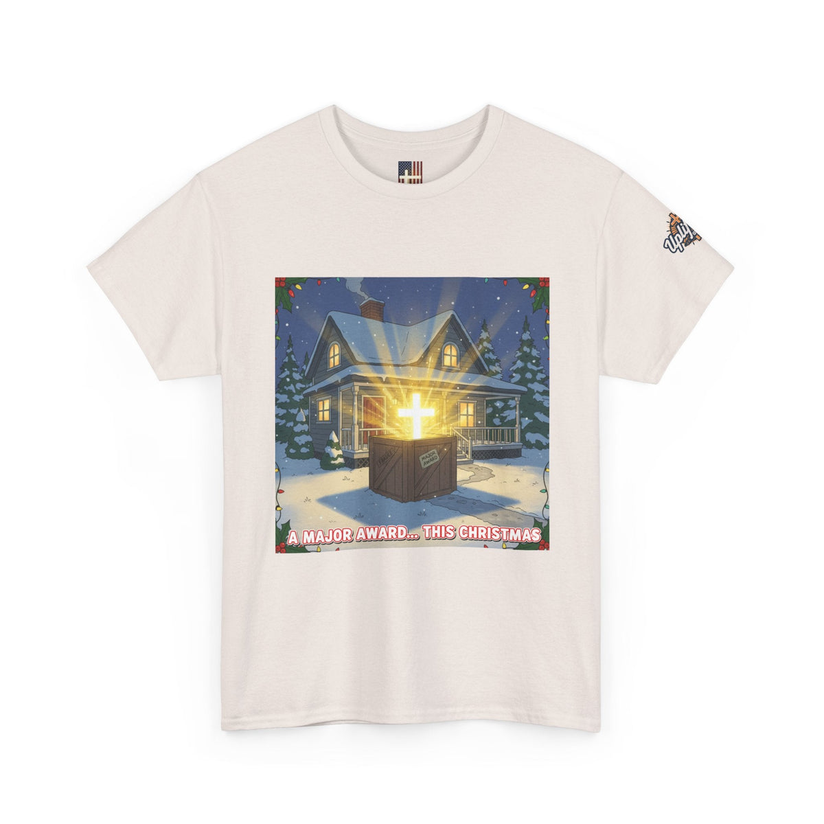 A Major Award This Christmas T-shirt – Fragile Leg Lamp Parody Cross Unboxing Christian T-shirt for Hilarious Faith & Holiday Glow Printify
