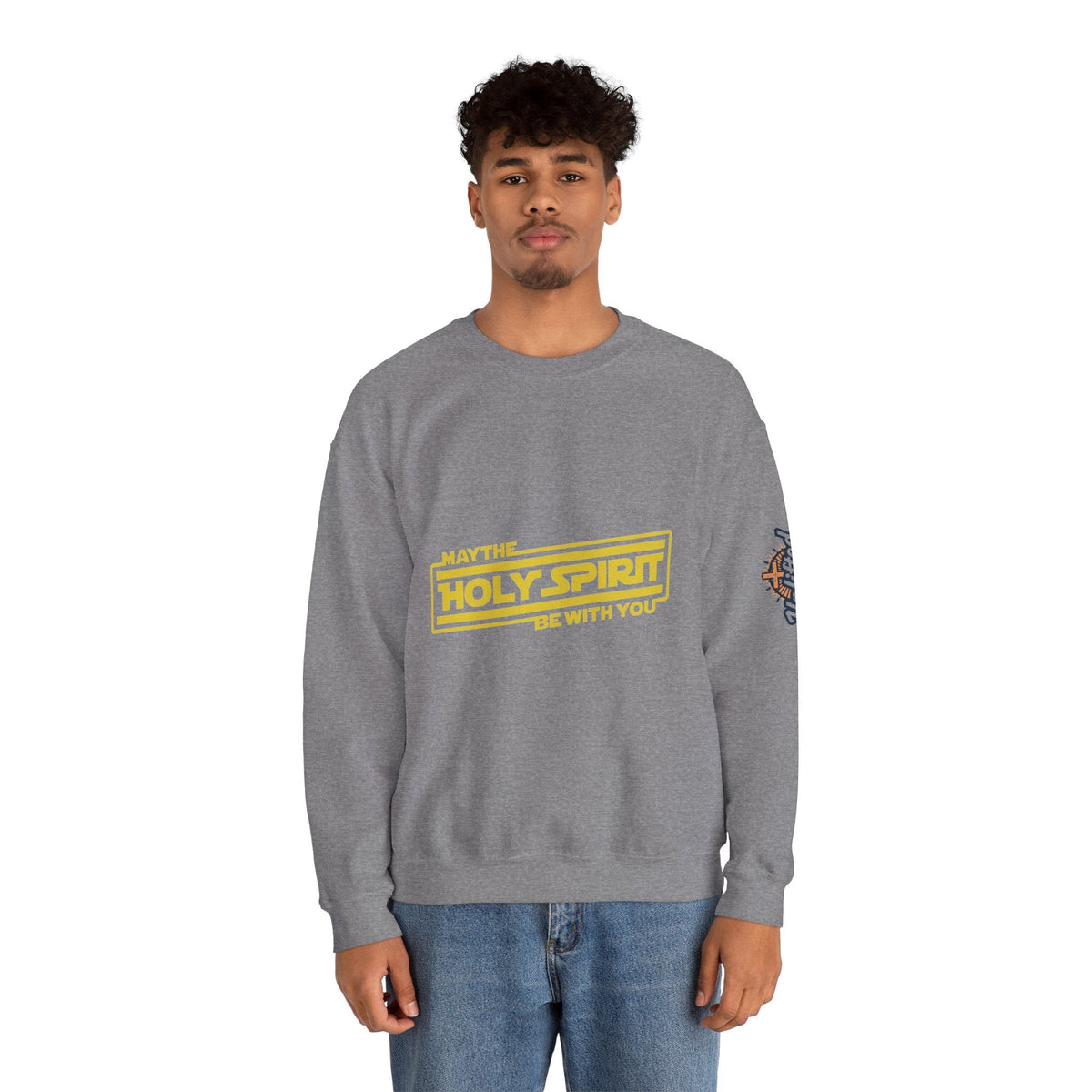 May the Holy Spirit Be With You Sweatshirt - Christian Star Wars Parody Sweatshirt Printify