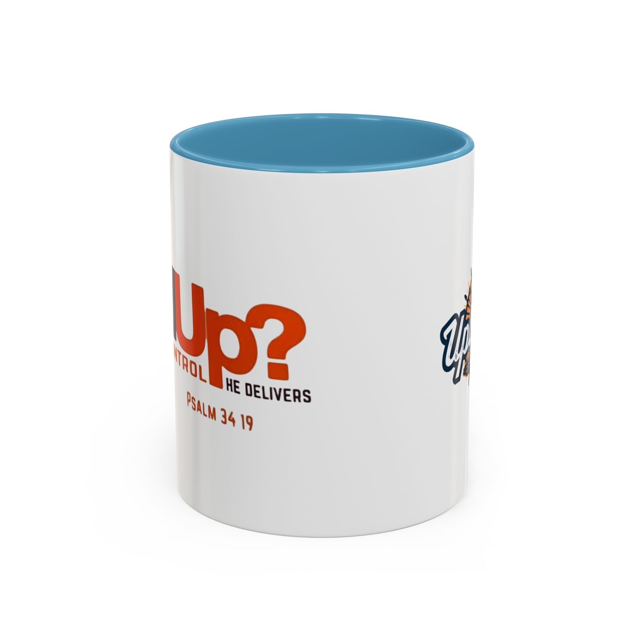 Funny Christian Coffee Mug — “Give God Control, HE Delivers” Accent Mug (11/15oz) Printify