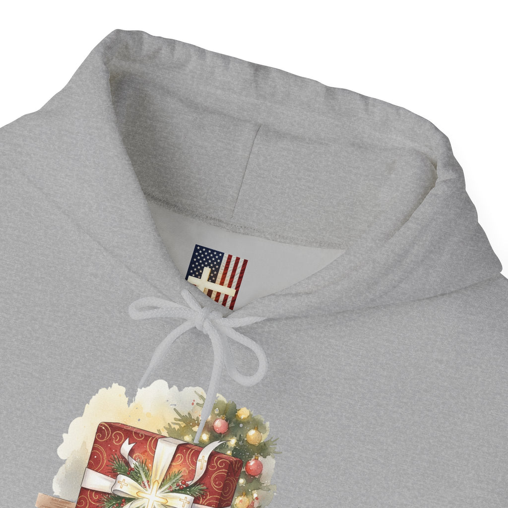 The Greatest Gift Hoodie – Cross Bow Present Christian Hoodie for Christmas Salvation & Eternal Faith Printify