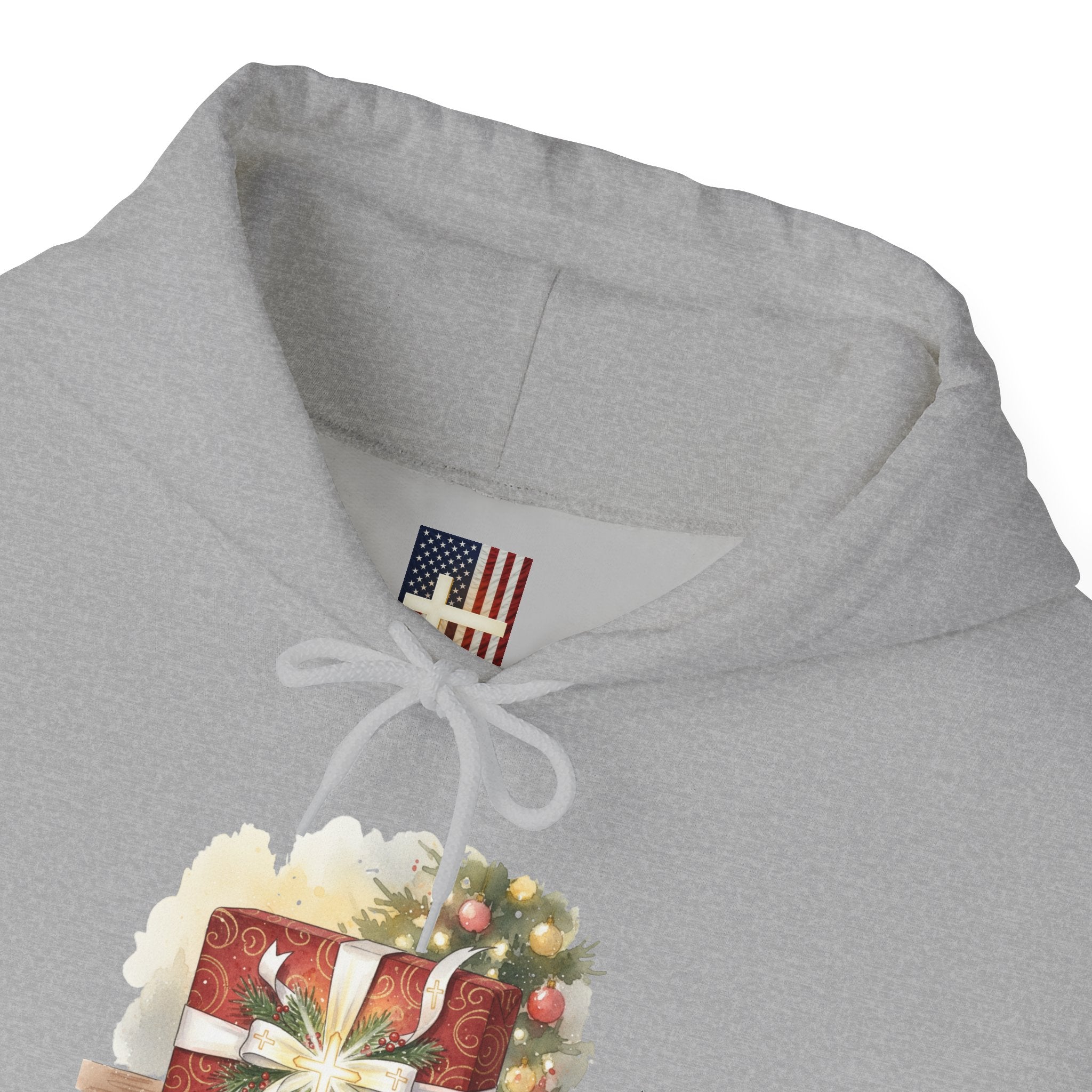 The Greatest Gift Hoodie – Cross Bow Present Christian Hoodie for Christmas Salvation & Eternal Faith Printify