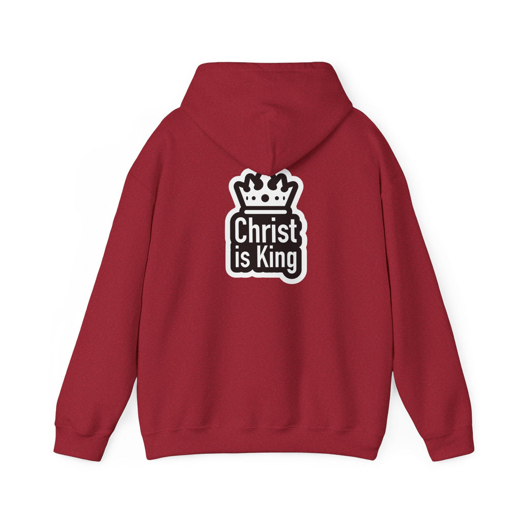Christ is King Hoodie – Bold Crown & Cross Christian Sweatshirt for Unshakable Faith Printify