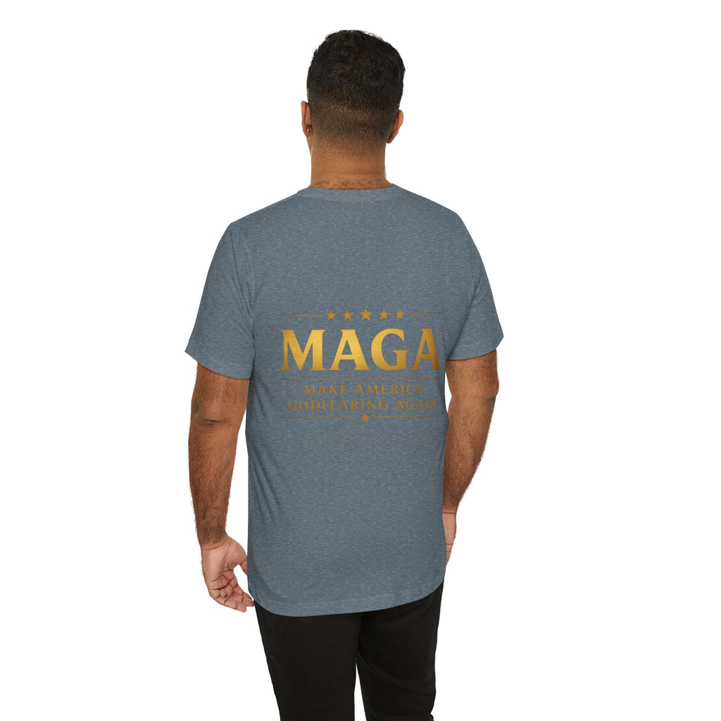 MAGA Gold Letter T-Shirt — "Make America Great Again" Printify