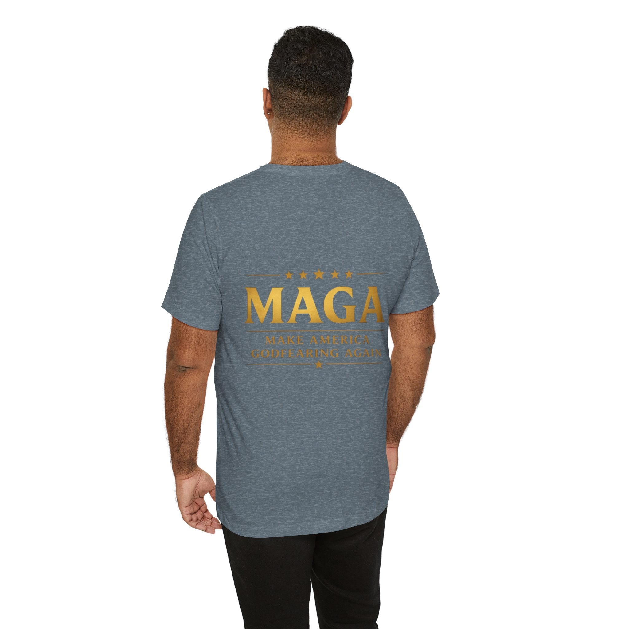 MAGA Gold Letter T-Shirt — "Make America Great Again" Printify