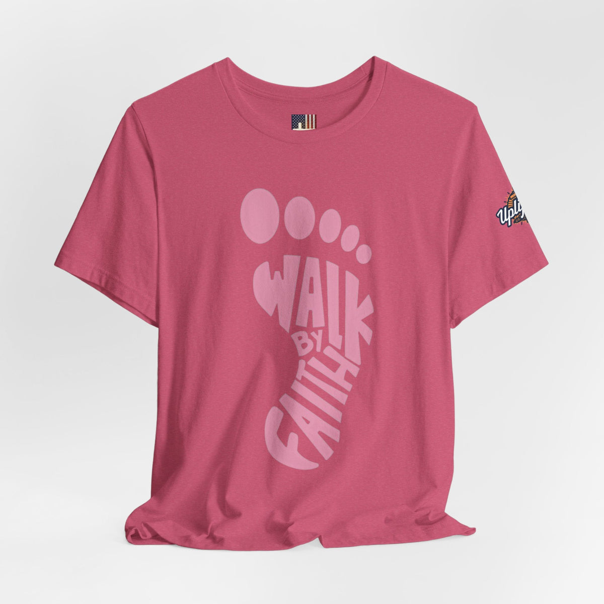 Walk By Faith Footprint T-Shirt Printify