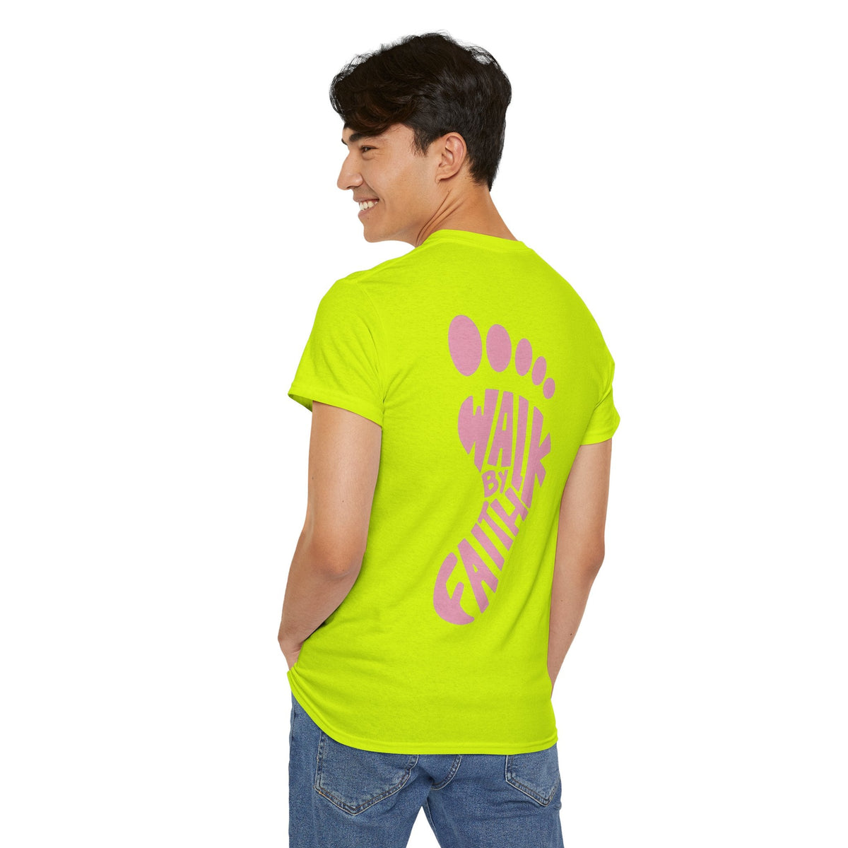 Walk By Faith Footprint T-Shirt Printify
