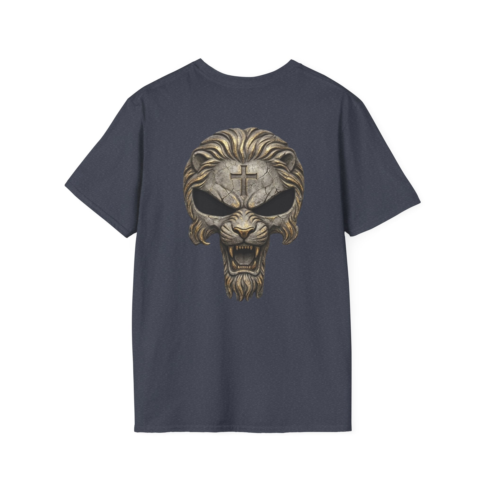 Lion of Judah Skull Christian T-shirt - Warrior Faith Cross T-shirt Printify