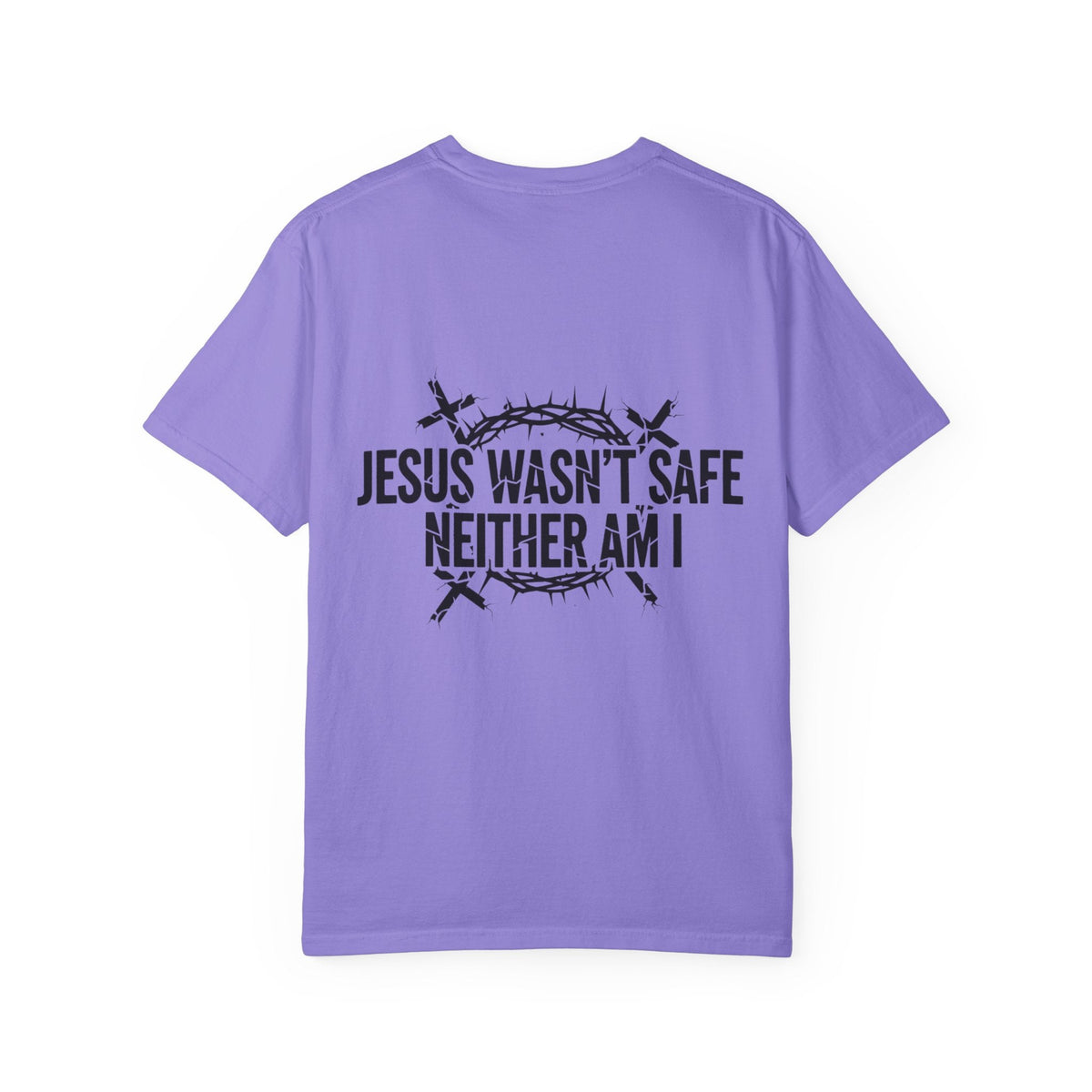 ⚡ Jesus Wasn’t Safe – Neither Am I | Bold Christian T-Shirt | Storm-Walking Faith Tee | Minimalist Black & White Design | Uplifted Gear Printify