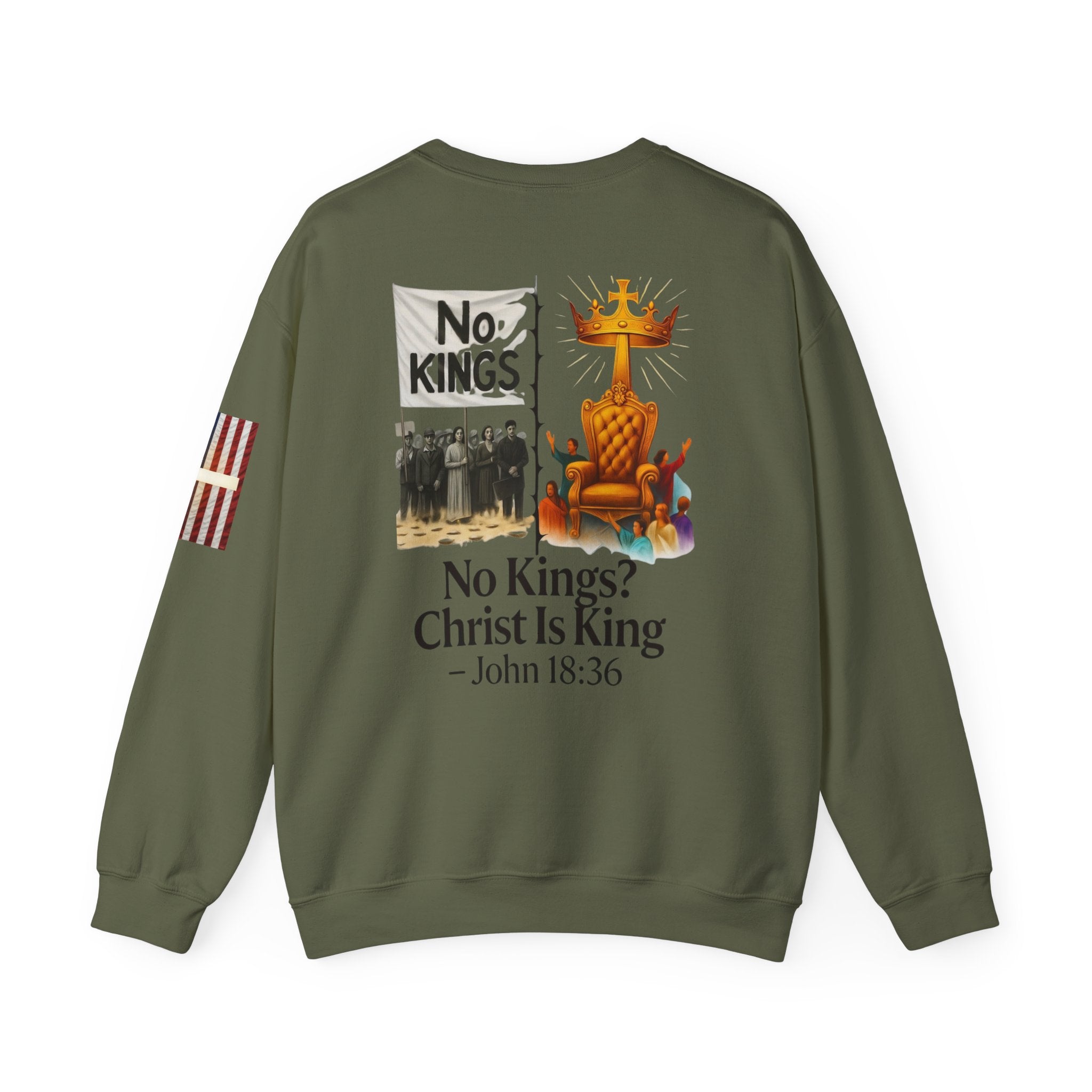 No Kings? Christ is King Sweatshirt – Bold Christian Hoodie for Sovereign Faith Printify