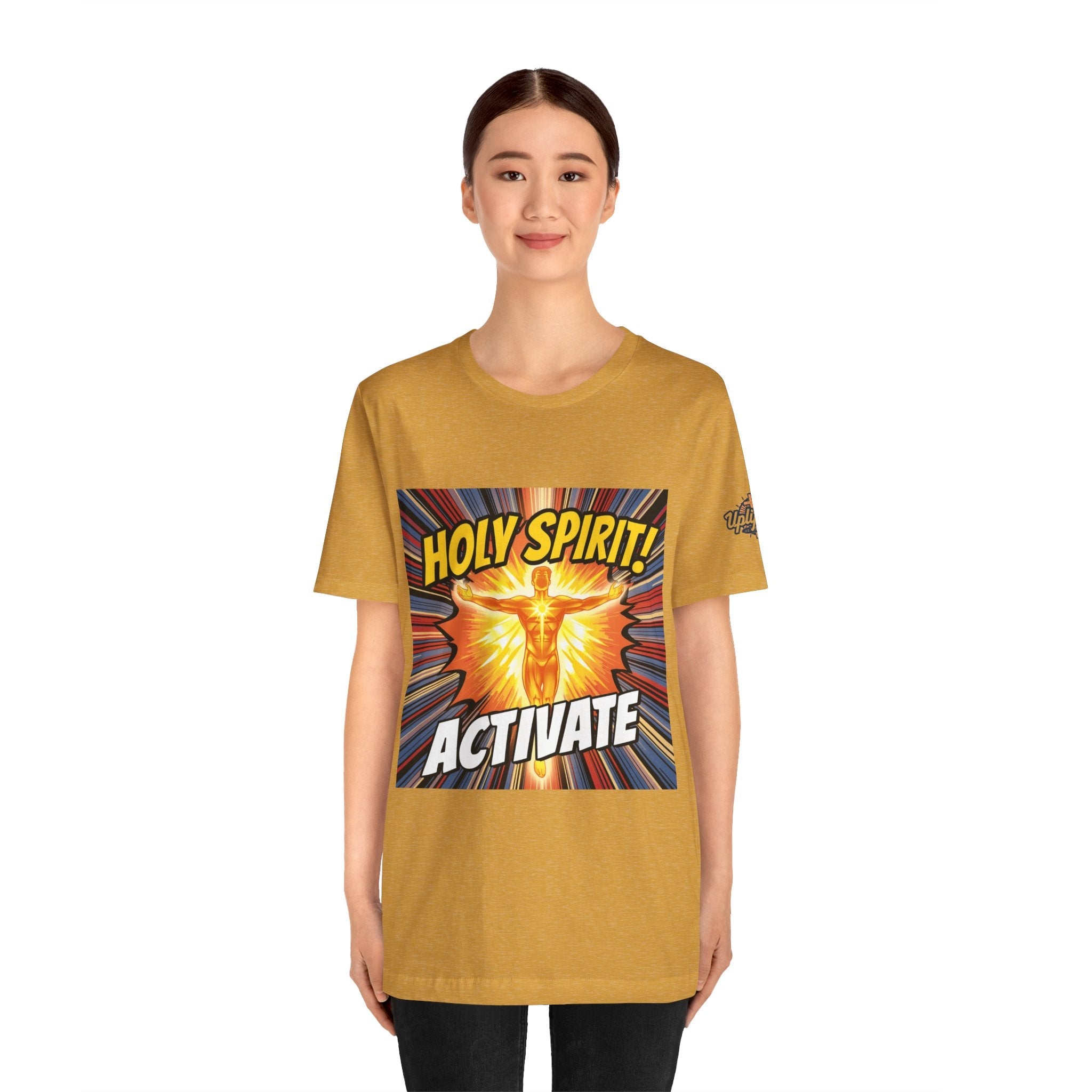 Holy Spirit Activate T-shirt – Superhero Christian T-shirt with Vibrant Power-Up Design for Faith-Fueled Boldness Printify
