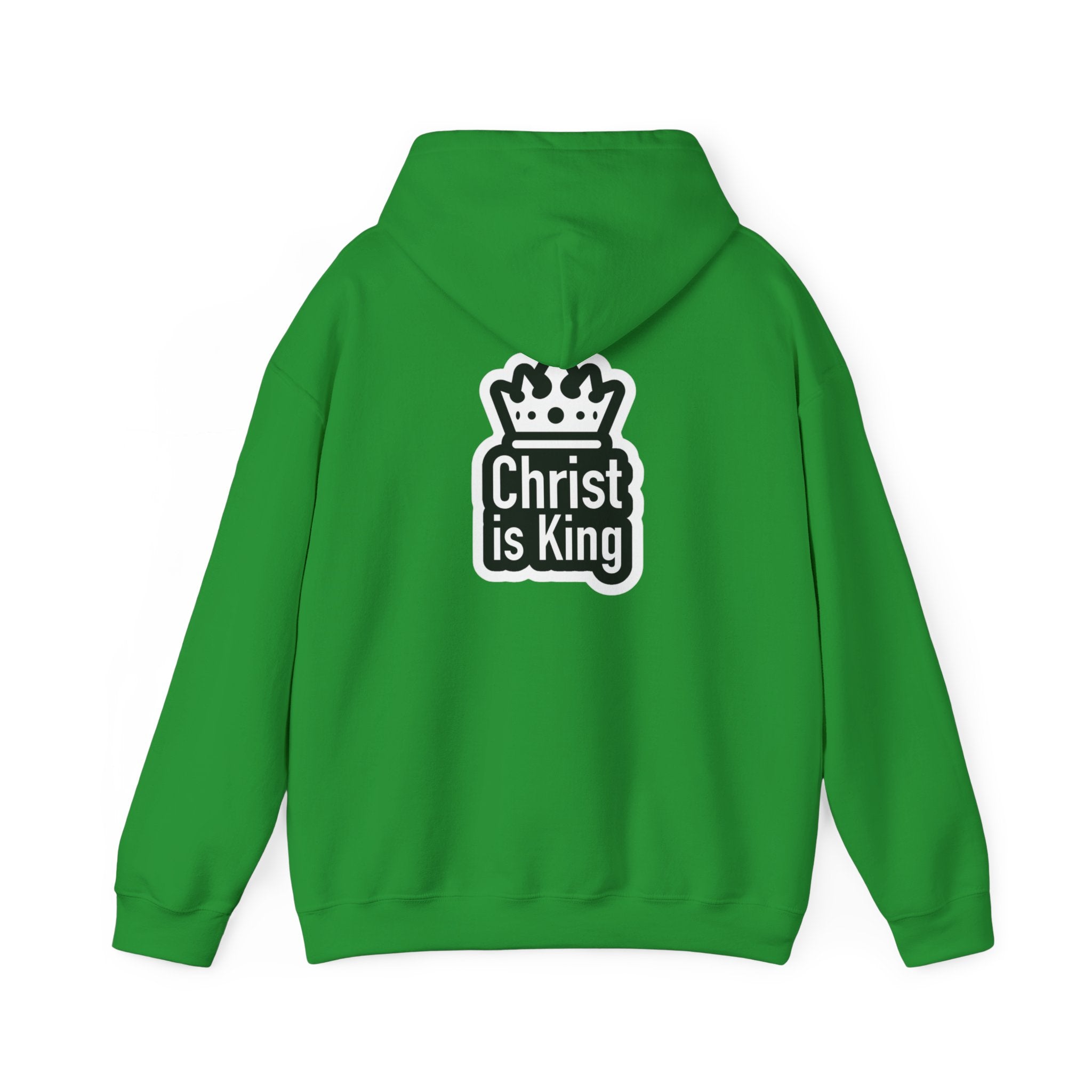 Christ is King Hoodie – Bold Crown & Cross Christian Sweatshirt for Unshakable Faith Printify