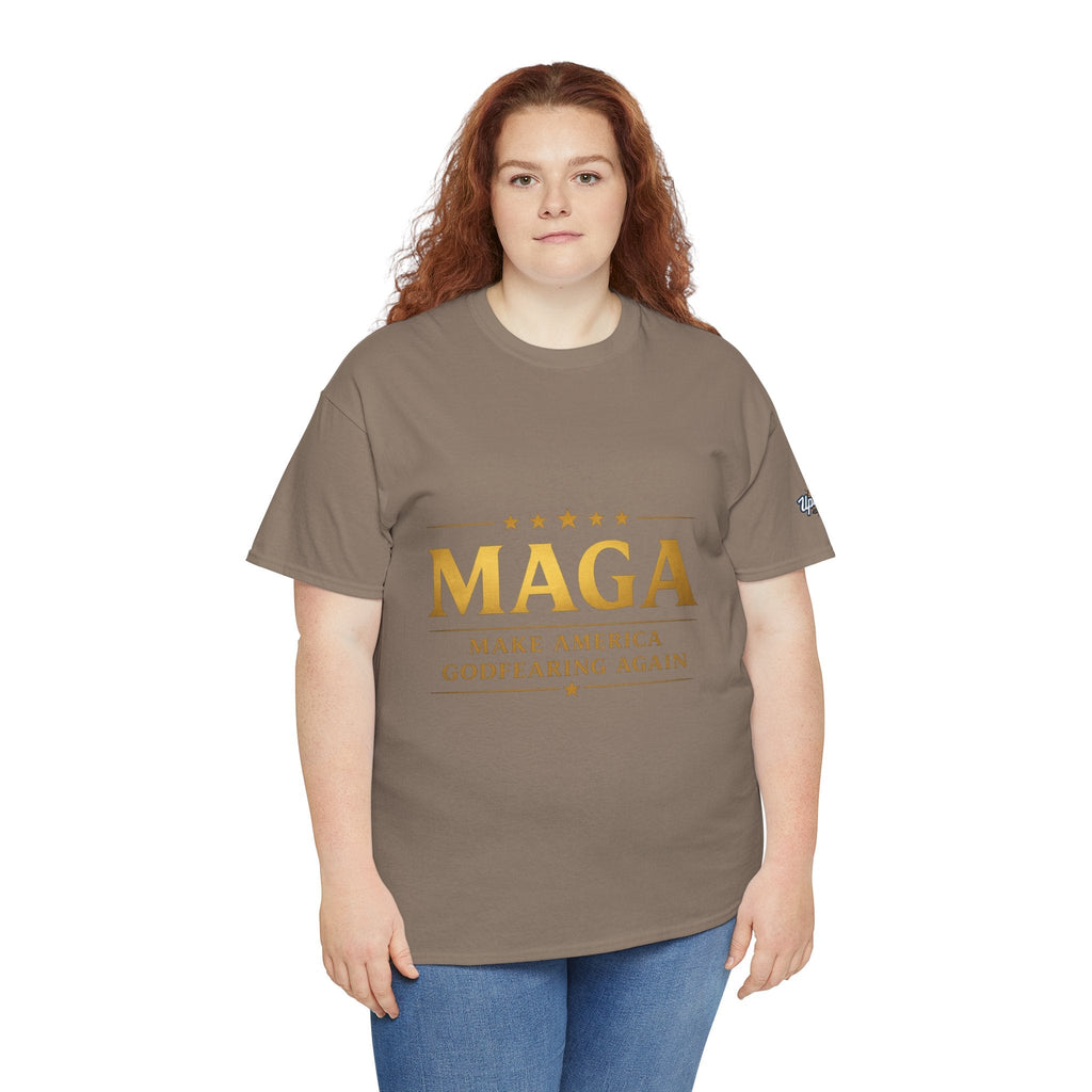 MAGA Gold Letter T-Shirt — "Make America Great Again" Printify