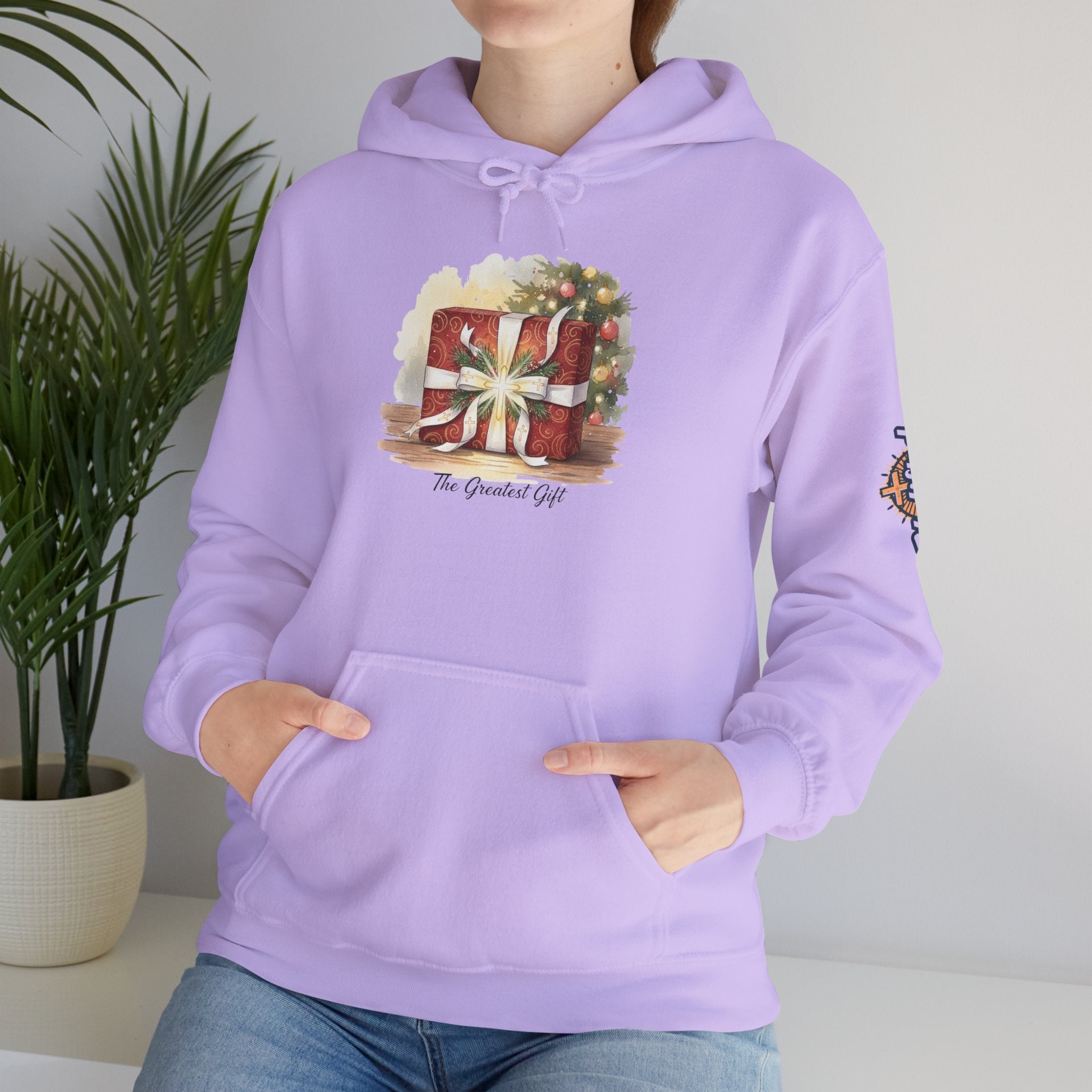 The Greatest Gift Hoodie – Cross Bow Present Christian Hoodie for Christmas Salvation & Eternal Faith Printify