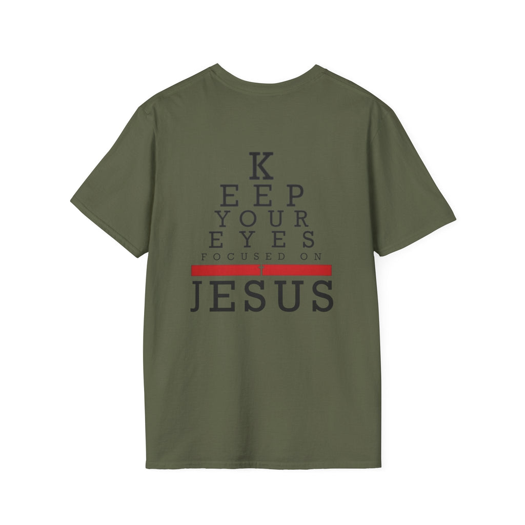 Keep Your Eyes Focused on Jesus T-shirt - Eye Chart Christian T-shirt - Faith Apparel Printify