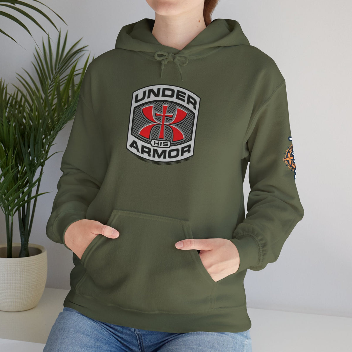Under Armor Logo Hoodie — Black Athletic Pullover Printify