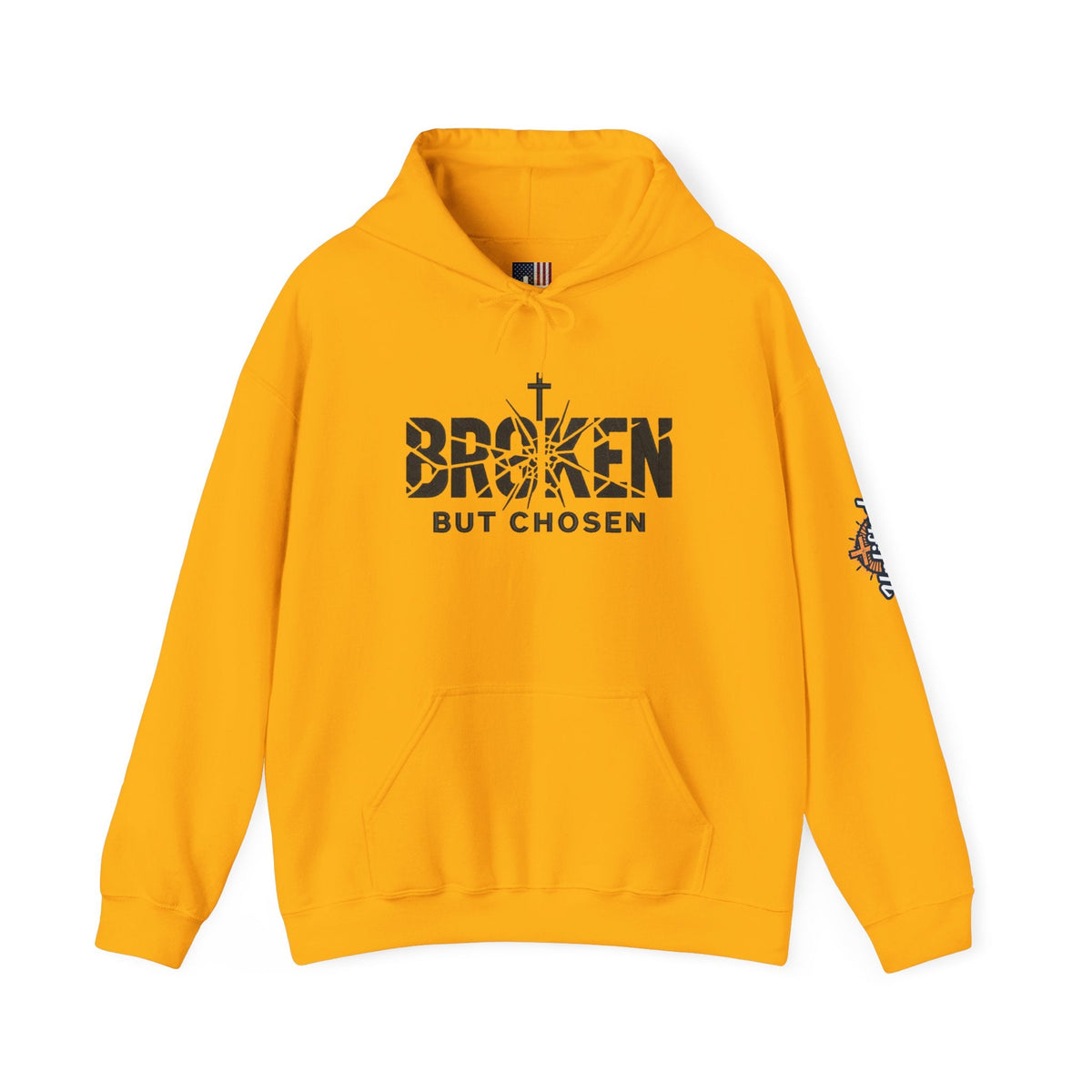 Broken But Chosen Hoodie — Christian Faith Graphic Sweatshirt Printify