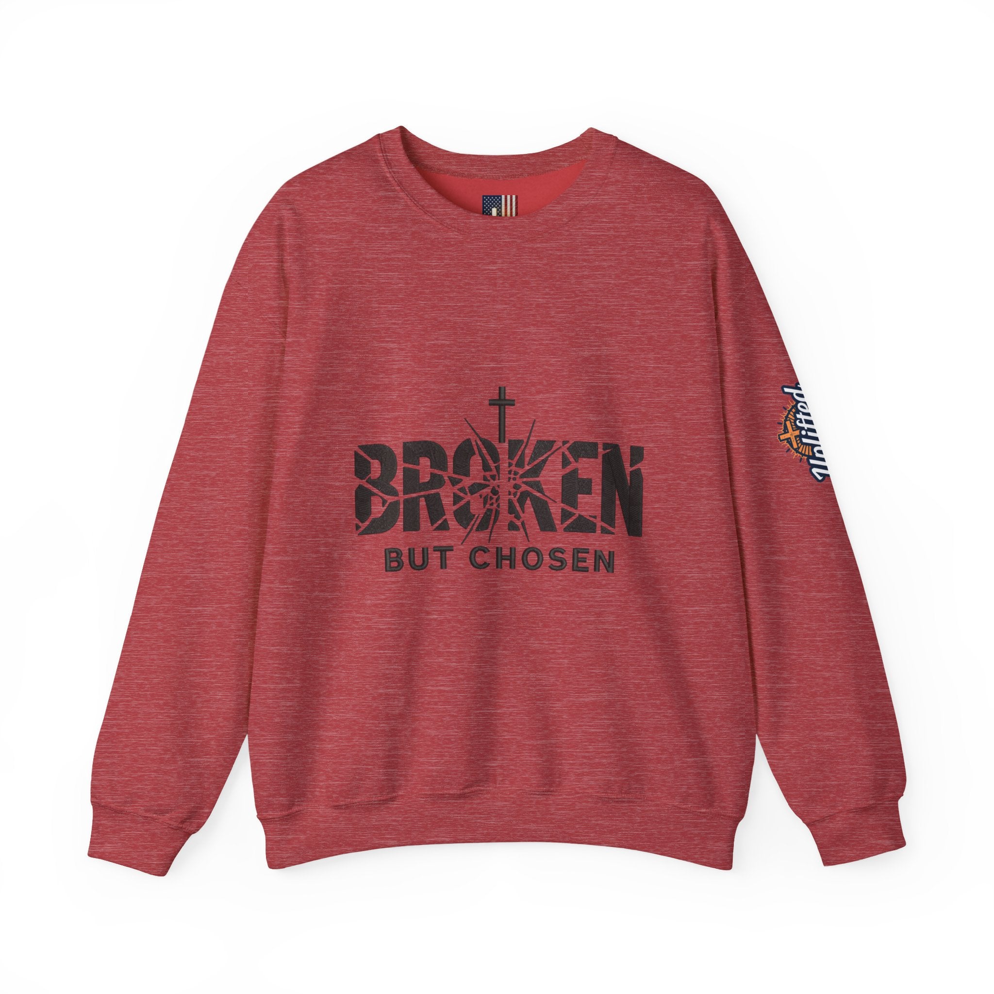 Broken But Chosen Crewneck Sweatshirt Printify