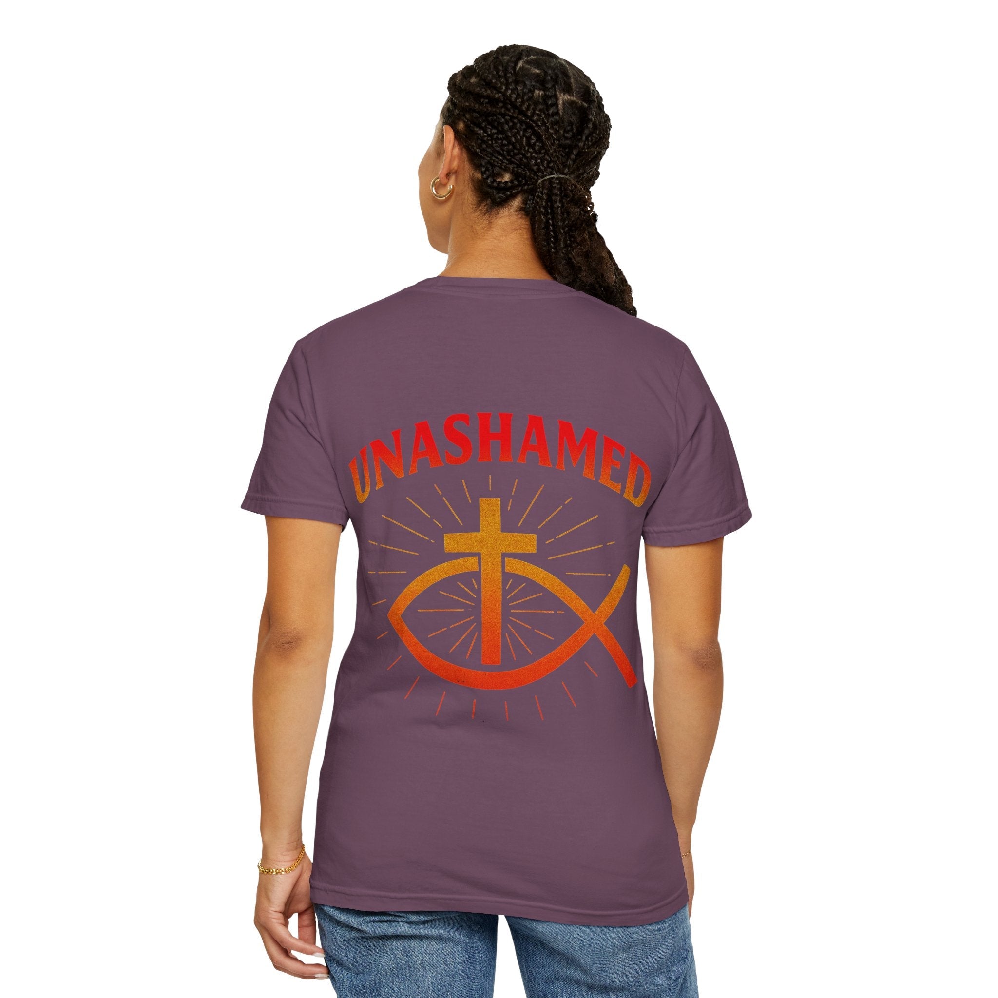 Unashamed T-shirt – Ichthys Jesus Fish & Cross Christian Sweatshirt for Romans 1:16 Bold Faith Printify