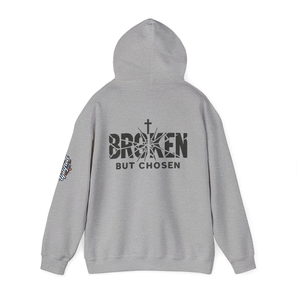Broken But Chosen Hoodie — Christian Faith Graphic Sweatshirt Printify